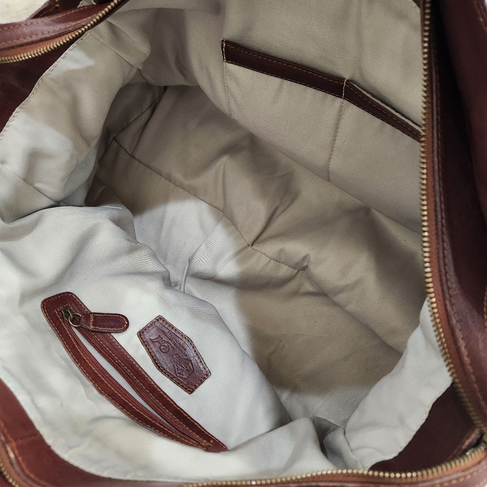 VINTAGE IN-PELL MADE IN ITALY LEATHER WeekenderBag ,Brown, Women/Mens OS EUC - Picture 8 of 12